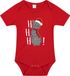 Bellatio Decorations Kerst baby rompertje - Rood - Sneeuwpop Kat - Hohoho - Kerst Cadeau - 80