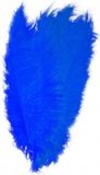 Merkloos Grote veer/struisvogelveren - 2x - blauw - 50 cm - Carnaval - Sierveren/decoratie veren - Charleston of Pieten veer