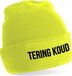 Bellatio Decorations Muts met tekst - Tering Koud - unisex - one size - geel - wintermuts