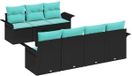 vidaXL Ensemble de canapé de jardin 8 pièces Noir et turquoise