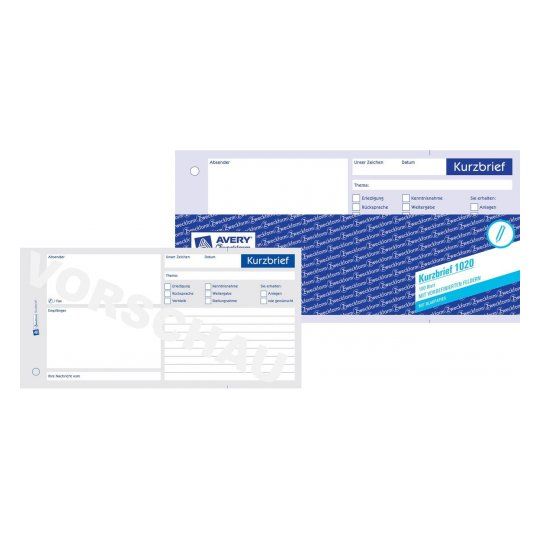 Avery 1020 - Calculator- & kassarolletjes - wit, blauw - 21,00 cm