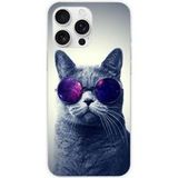 Apple iPhone 16 Pro Max Chat a lunette bedrukt siliconen hoesje