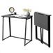 MEUBLE COSY Bureau - Computertafel houtlook Metalen frame Industrieel - Zwart