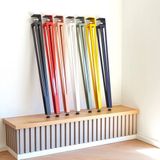 Pied de table Sotech en forme de F, hauteur 745 mm, acier, rose