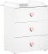 BABYPRIJS Nouveau Commode basique avec 3 tiroirs - Boutons Cœur Rose
