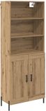 vidaXL Highboard Artisan Eiken 69,5 x 32,5 x 180 cm Bewerkt hout