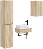 vidaXL Badkamermeubelset 3-delig Sonoma Eiken 33 x 34,5 x 160 cm