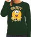 Bellatio Decorations Verkleed sweater dames - party time emoji - groen - themafeesten/carnaval XS