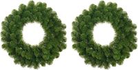 Mica Decorations Kerstkrans - Set van 2x stuks - vert - 45 cm