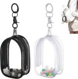 Merkloos / Sans marque Paws & Crafts B.V. Displaytas Voor Figuren En Poppen - Waterdichte PVC Poppen Tassen - met Pompon en Sleutelhanger - Multifunctioneel - Kabelorganizer voor op reis - Beschermende Tas voor Verzamelobjecten en Speelgoed - blind box displayzakjes met sleutelhangertje