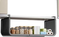 Merkloos Hangmand Onder Plank - Opbergmand Keuken - Ruimte Maximaliseren - Aanpasbare Breedte - 25-45 cm - Zwart