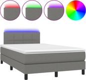 vidaXL Boxspringbed met matras en LED-verlichting, donkergrijs, 120x200 cm, gestoffeerd