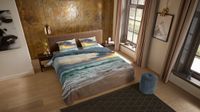 Pure dekbedovertrek zee met ondergaande zon - 2 persoons 200x200/220 cm - Multi - Microvezel