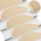 vidaXL Trapmatten 15 st 65x21x4 cm lichtbeige halfrond groot