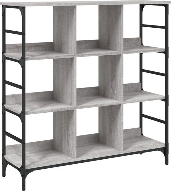 vidaXL Dressoir 102x32x103,5 cm bewerkt hout grijs sonoma eikenkleurig