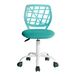 FurnitureR Gamingstoel voor kinderen, bureaustoel, gamingstoel, ergonomisch modern design, mouwloos, zithoogteverstelling, rubberen wielen, turquoise
