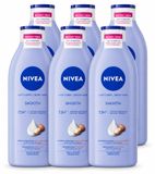 Nivea 6 x Lait pour le corps lisse avec beurre de karité pour peau sèche - 400 ml - Lot économique - 6 pièces