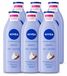 Nivea 6 x Lait pour le corps lisse avec beurre de karité pour peau sèche - 400 ml - Lot économique - 6 pièces
