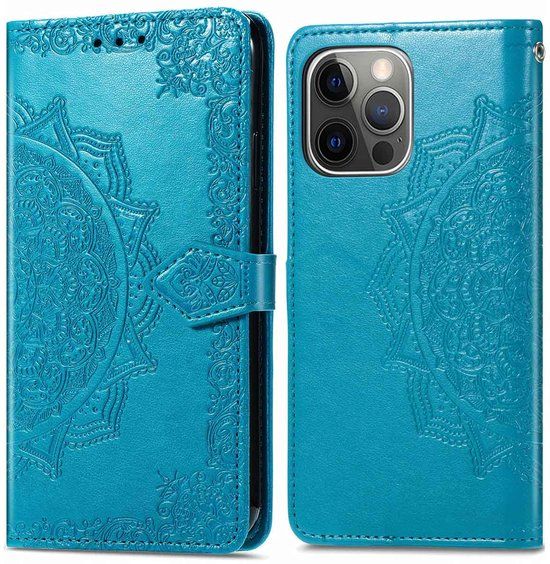 imoshion Hoesje - Geschikt voor Apple iPhone 13 Pro - Mandala Bookcase - Turquoise