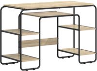 vidaXL Bureau met opbergruimte Sonoma Eiken 113,5 x 52 x 75,5 cm