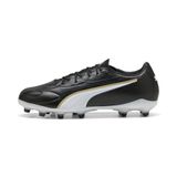 Puma King 20 Match FG/AG Voetbalschoenen Mannen Zwart/Wit/Goud Maat 40.5