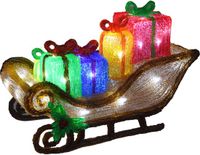 Merkloos Kerstverlichting figuur - slee met cadeaus - H40 cm - 40 led lampjes - buiten