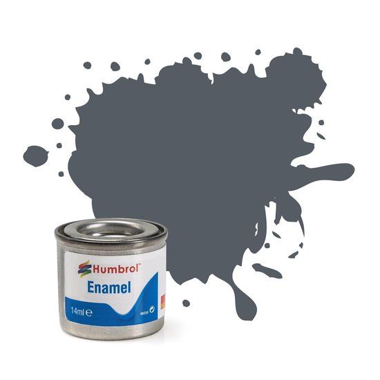 Humbrol Enamel Modellak - Nr. 125 Donkergrijs Satin - 14 ml