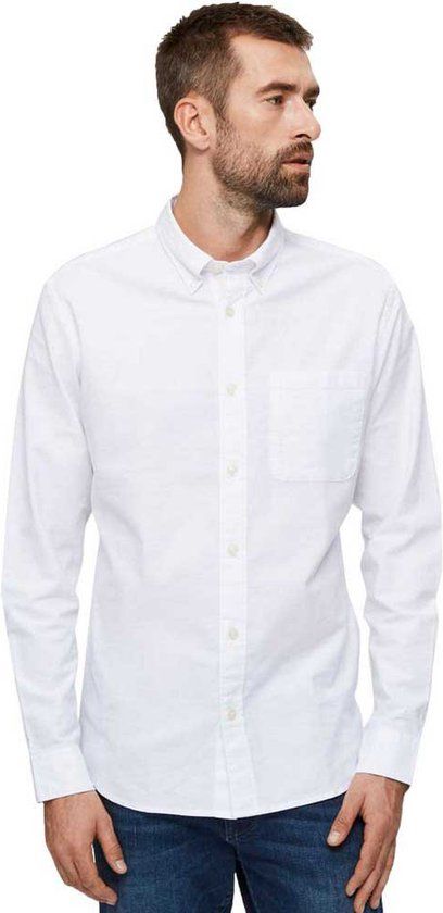 SELECTED Regrick Oxford Flex Overhemd Heren - White - L - Lange Mouw - Katoen