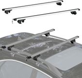 HOMCOM Autodakdrager - Aluminiumlegering - Zilver/Zwart - 123,5x5,5x7cm