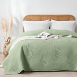 Couvre-lit double face en microfibre 170x210cm avec motif de feuilles