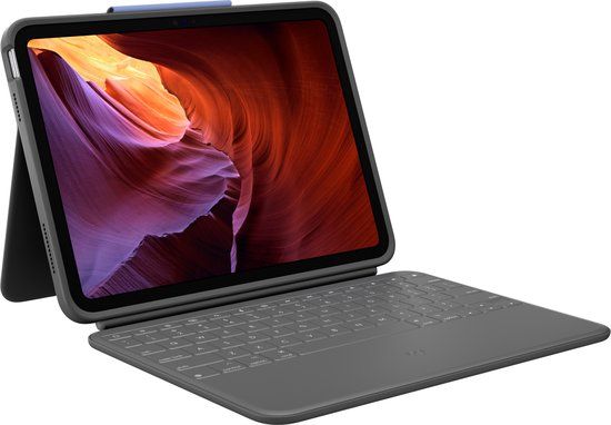 Logitech Rugged Folio - Tastatur und Foliohülle - Apple Smart connector - QWERTY - Nordisch (Dänisch/Finnisch/Norwegisch/Schwedisch) - Graphite - für Apple 10.2 iPad Wi-Fi, 10.9 iPad Wi-Fi