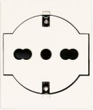 Vimar 30211.B Linea Universele wandcontactdoos, Italiaanse standaard P40, SICURY, wit, 2 modules
