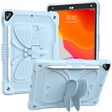 Hoes iPad Hoes voor iPad 10,2 inch 2021/2020/2019 met schouderriem, robuuste schokbestendige beschermhoes met vlinderhouder voor 9e /8e /7e gen, lichtblauw