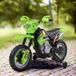Moto Électrique Enfant Cross 6v, Quad Bike Junior Avec Éclairage Led, Sons Et Stabilisateurs Latéraux, Pour Garçons Et Filles 3-6 Ans, Charge Max 25kg, Coloris Vert/noir
