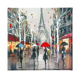 Homemania Eiffeltoren en landschappen voor woonkamer, slaapkamer, meerkleurig, 60 x 3 x 60 cm, HM20KNV60 x 60 – 269, polyester, hout