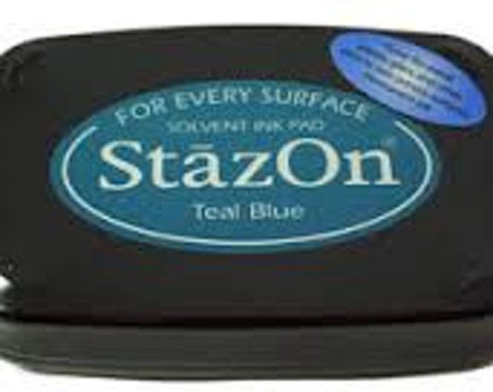 Tsukineko Stazon sneldrogend stempelkussen Teal Blue
