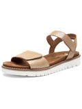 Ara High Soft Trendy Damessandaal Leder Maat 36 Beige