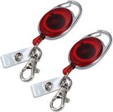 kwmobile Sleutelhanger met uittrekbaar koord - Set van 2 stuks - Rood