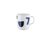Alessi Itsumo - Yunoki ware NF08/89 - Designer mok, dagelijks gebruik, minimalistisch esthetisch, in wit porselein met Samiro Yunoki decor, 30 cl