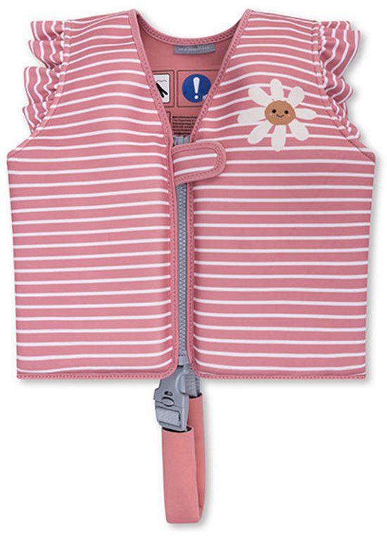Swim Essentials Rood/Wit Bloemen Gestreept Zwemvest 2-3 jaar