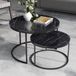 en.casa Table basse Skagen set de 2 rond marbre noir et noir