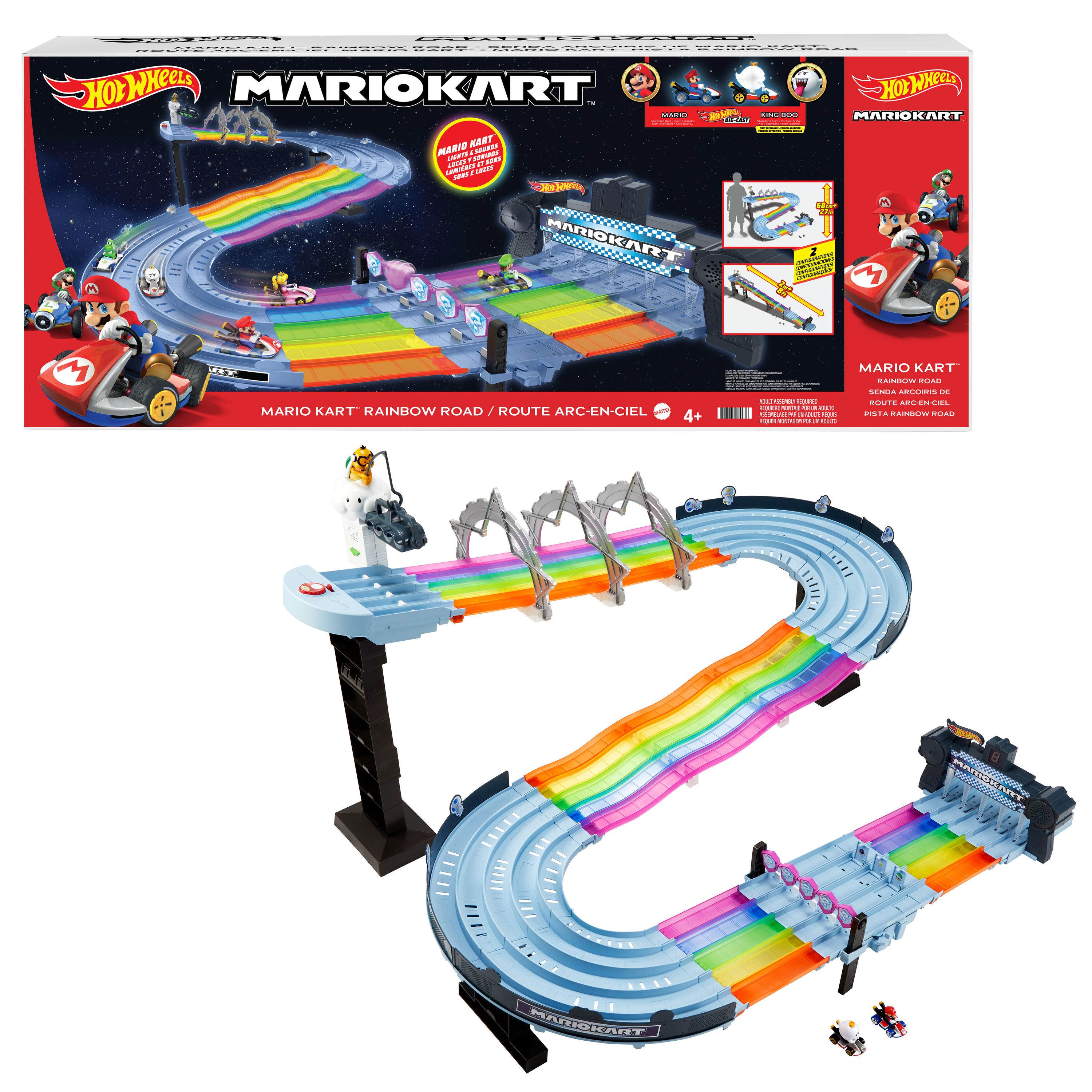 Hot Wheels Mario Kart Regenboogbaan - Voertuig & Circuitset