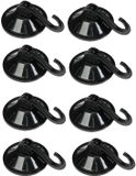 Benson Zuignaphaakjes - 8x - zwart - kunststof - draagkracht 2 kg - ophanghaakjes