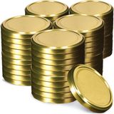 KADAX Schroefdeksel fi66 mm, reservedekselset van metaal, inmaakdeksel geschikt voor 200 ml en 315 ml potten, twist-off-deksel met 4 vergrendeltanden, deksel (50 stuks, goud)