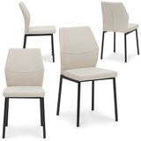 IDIMEX Eetkamerstoelen VANORA, set van 4 – beige