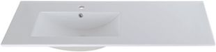 Saniclass Vygo Meubelwastafel - 121x2x46cm - 1 wasbak links - 1 kraangat - keramiek - glans wit