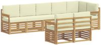 vidaXL - Bank loungeset - 8 zitplekken - Wit en crèmekleurig - Polyester