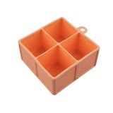 Fackelmann 17046 Siliconen IJsblokjesvorm Oranje Vierkant 4 Stuks