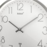 Mebus 19776 Wandklok Zendergestuurd 25 cm Zilver