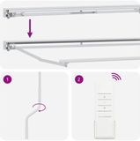 vidaXL Auvent solaire électrique 4 x 3 m Gris clair et blanc rayé